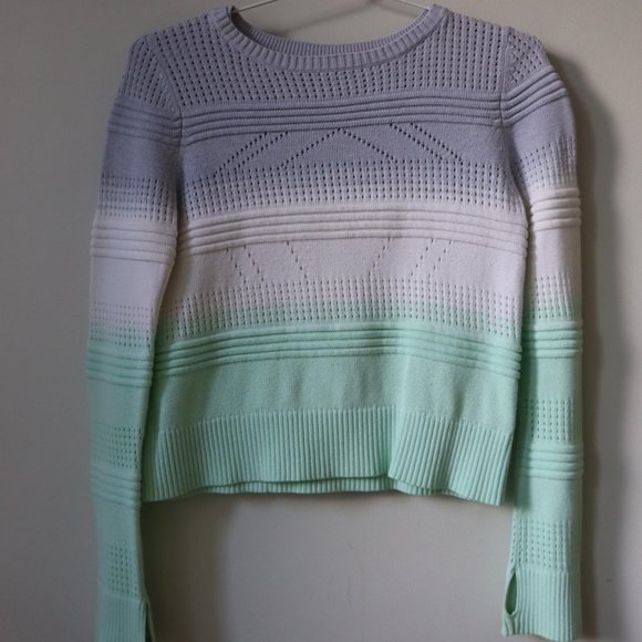 Ivivva by Lululemon grey white green ombre "calm after practice" sweater - Picture 2 of 3